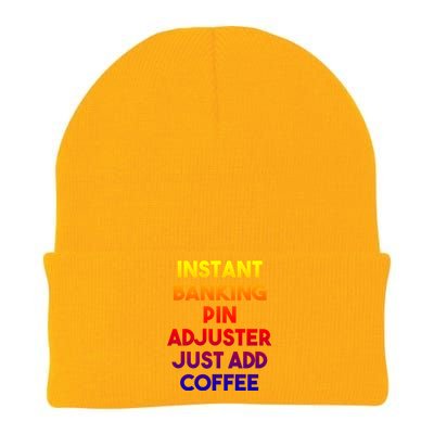 Instant Banking Pin Adjuster Just Add Coffee Cute Gift Knit Cap Winter Beanie