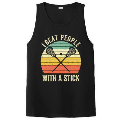 I Beat People With A Stick Funny Lacrosse Player PosiCharge Competitor Tank