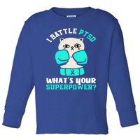 I Battle Ptsd Cat Ptsd Awareness Great Gift Toddler Long Sleeve Shirt