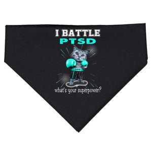 I Battle PTSD Awareness USA-Made Doggie Bandana