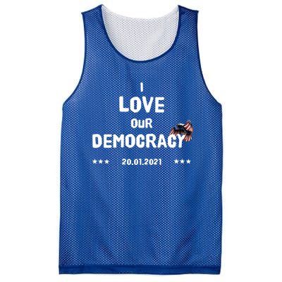 Inauguration Biden President I Love Our Democracy Usa Flag Gift Mesh Reversible Basketball Jersey Tank