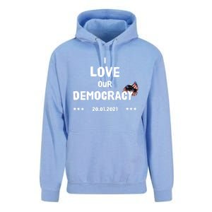 Inauguration Biden President I Love Our Democracy Usa Flag Gift Unisex Surf Hoodie