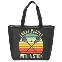 I Beat People With A Stick Lacrosse Player Zip Tote Bag