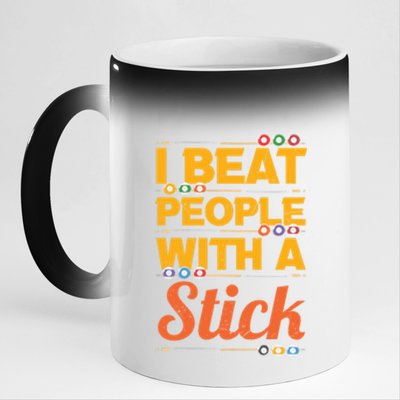 I Beat People With A Stick Billiards Dad Gift For Father’s Day 11oz Black Color Changing Mug