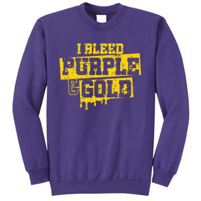 I Bleed Purple & Gold Game Day Group School Football Sports Sweatshirt