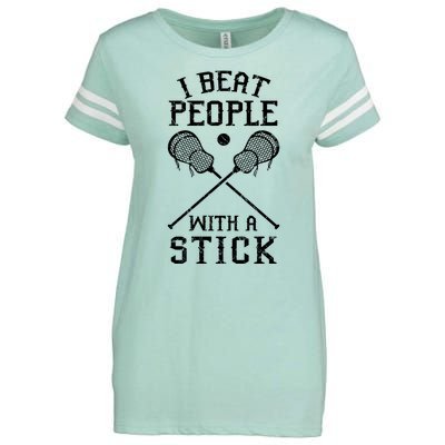 I Beat People With A Stick Enza Ladies Jersey Football T-Shirt