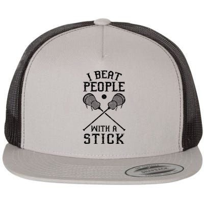 I Beat People With A Stick Flat Bill Trucker Hat