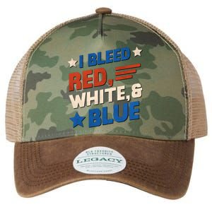 I Bleed Red White And Blue 4th Of July Legacy Tie Dye Trucker Hat