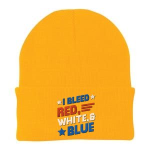 I Bleed Red White And Blue 4th Of July Knit Cap Winter Beanie