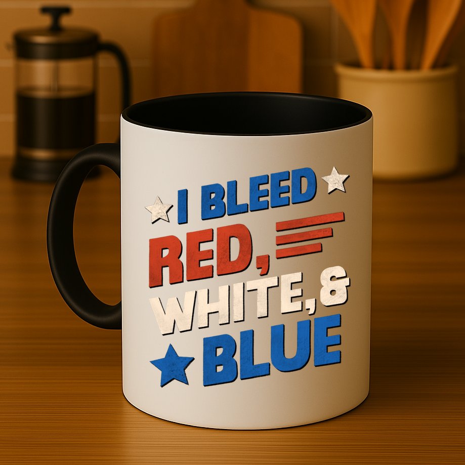 I Bleed Red White And Blue 4th Of July Mug