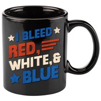I Bleed Red White And Blue 4th Of July 11oz C Handle Ceramic Mug