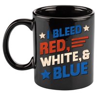 I Bleed Red White And Blue 4th Of July 11oz C Handle Ceramic Mug