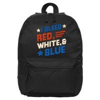 I Bleed Red White And Blue 4th Of July 16 in Basic Backpack