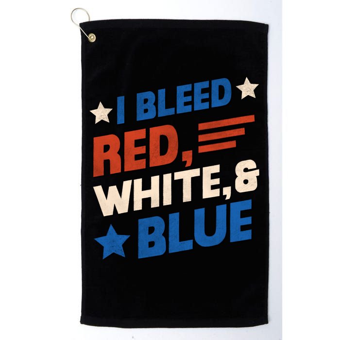 I Bleed Red White And Blue 4th Of July Golf Towel