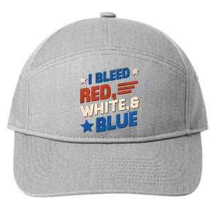 I Bleed Red White And Blue 4th Of July 7-Panel Snapback Hat