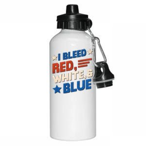 I Bleed Red White And Blue 4th Of July Aluminum Water Bottle