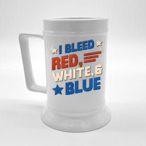 I Bleed Red White And Blue 4th Of July Beer Stein