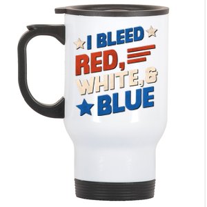 I Bleed Red White And Blue 4th Of July Stainless Steel Travel Mug