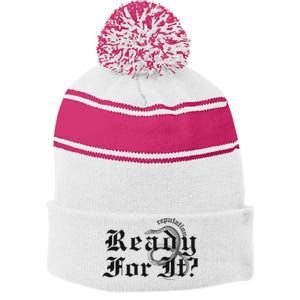 Inspired By Reputation Taylor Stripe Pom Pom Beanie