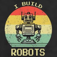 I Build Robots Retro Vintage Robotics Engineer 7 Panel Mesh Trucker Snapback Hat