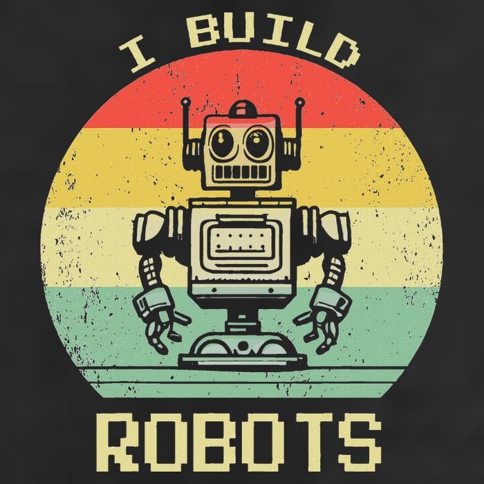 I Build Robots Retro Vintage Robotics Engineer 7 Panel Mesh Trucker Snapback Hat