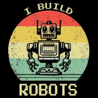 I Build Robots Retro Vintage Robotics Engineer 7-Panel Snapback Hat