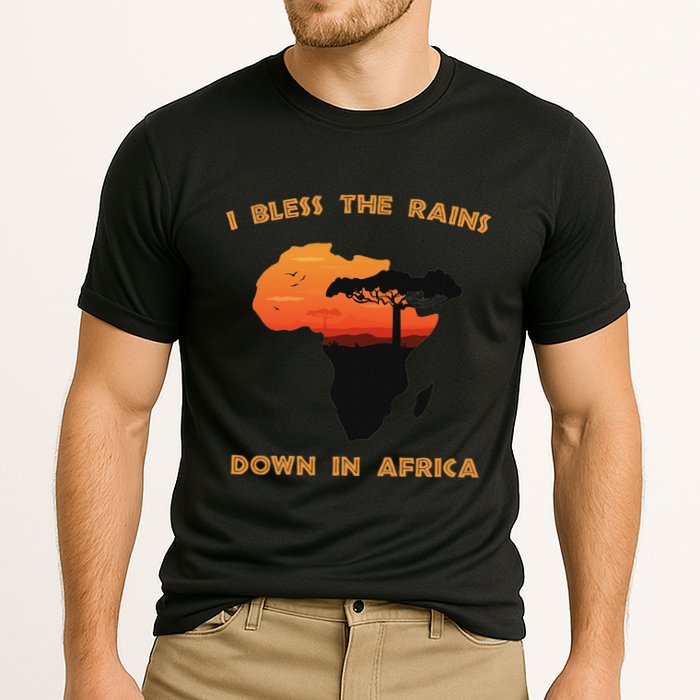 I Bless Rains Down In Africa Farmer Proud Africa Map Cooling Performance Crew T-Shirt