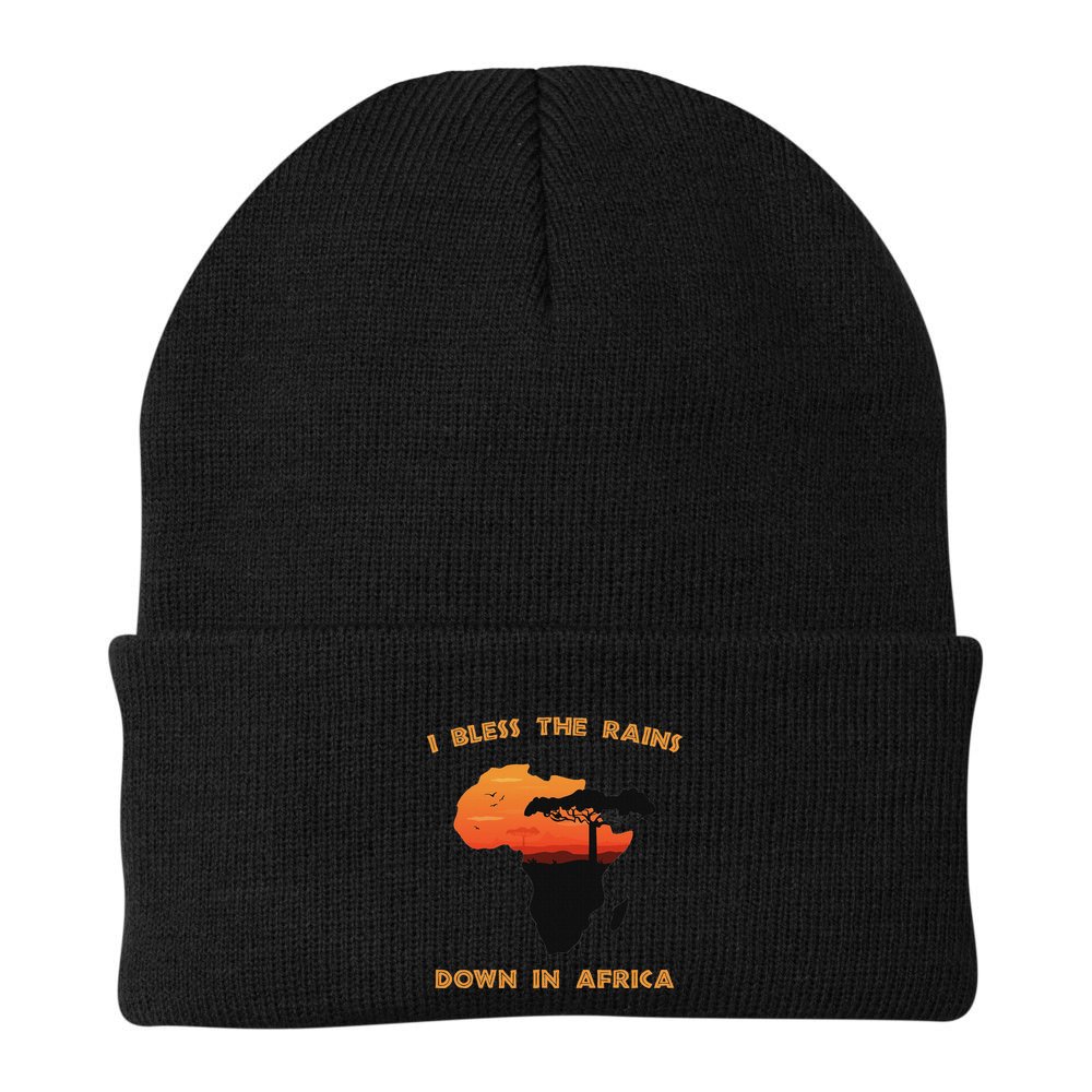 I Bless Rains Down In Africa Farmer Proud Africa Map Beanie
