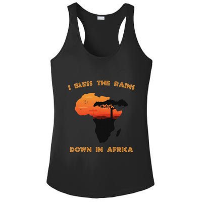 I Bless Rains Down In Africa Farmer Proud Africa Map Ladies PosiCharge Competitor Racerback Tank