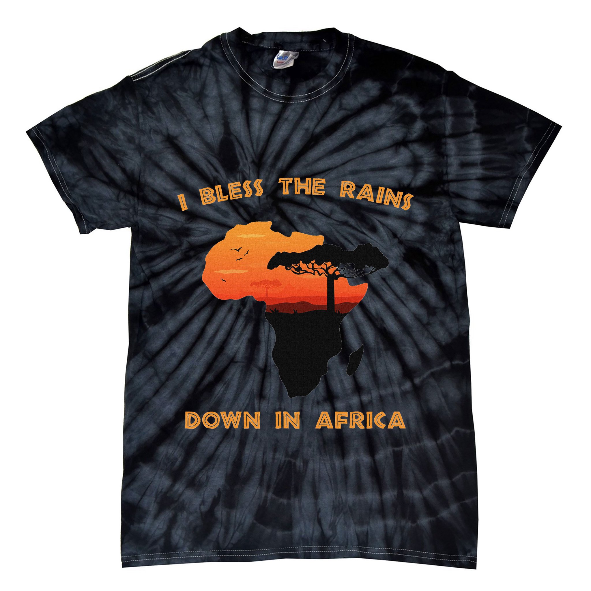 I Bless Rains Down In Africa Farmer Proud Africa Map Tie-Dye T-Shirt