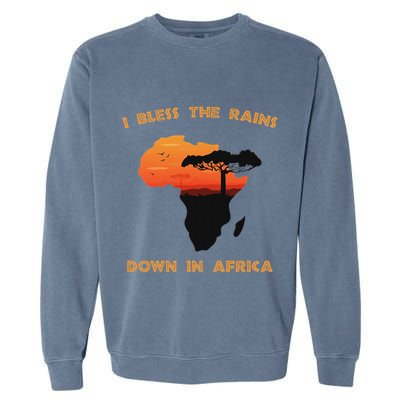 I Bless Rains Down In Africa Farmer Proud Africa Map Garment-Dyed Sweatshirt