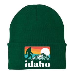 Idaho Bigfoot Retro Mountains Knit Cap Winter Beanie