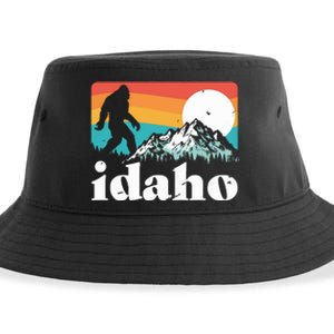 Idaho Bigfoot Retro Mountains Sustainable Bucket Hat