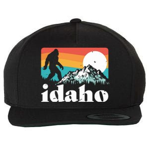 Idaho Bigfoot Retro Mountains Wool Snapback Cap