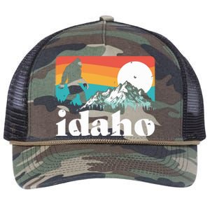 Idaho Bigfoot Retro Mountains Retro Rope Trucker Hat Cap