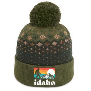 Idaho Bigfoot Retro Mountains The Baniff Cuffed Pom Beanie