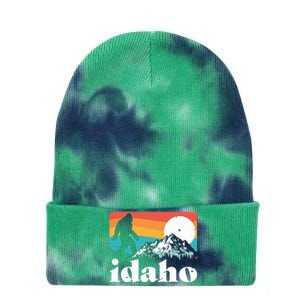 Idaho Bigfoot Retro Mountains Tie Dye 12in Knit Beanie