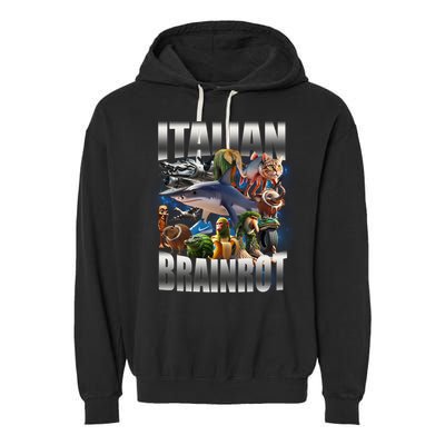 Italian Brainrot Shark Garment-Dyed Fleece Hoodie