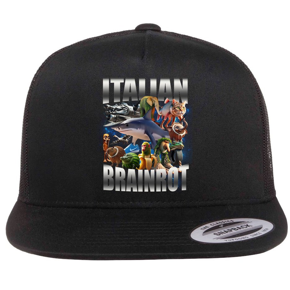 Italian Brainrot Shark Flat Bill Trucker Hat