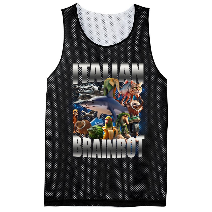 Italian Brainrot Shark Mesh Reversible Basketball Jersey Tank