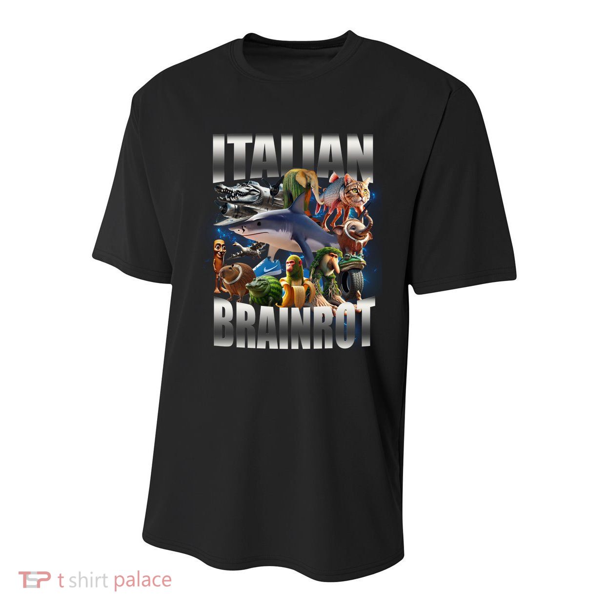 Italian Brainrot Shark Youth Performance Sprint T-Shirt