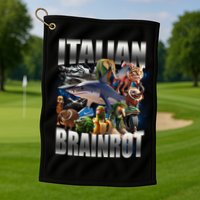 Italian Brainrot Shark Golf Towel