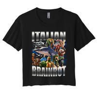 Italian Brainrot Shark Women's Crop Top Tee