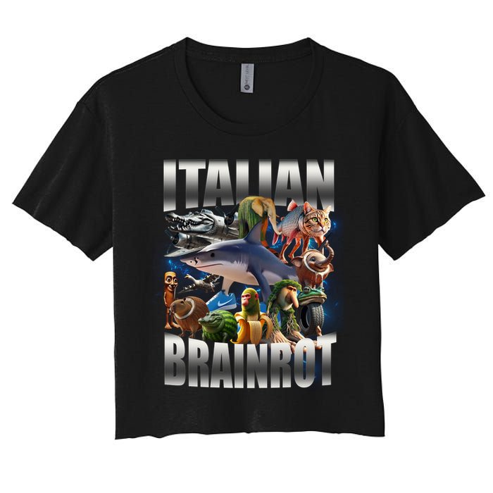 Italian Brainrot Shark Women's Crop Top Tee