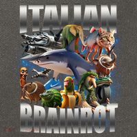 Italian Brainrot Shark Cotton Canvas Backpack