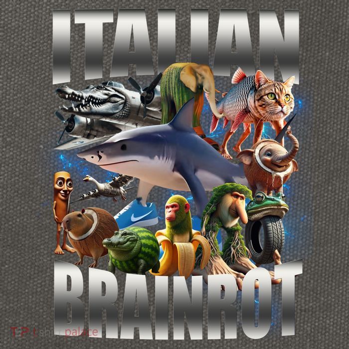 Italian Brainrot Shark Cotton Canvas Backpack