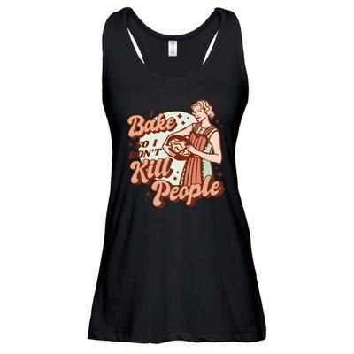 I Bake So I Don't Kill People Ladies Essential Flowy Tank