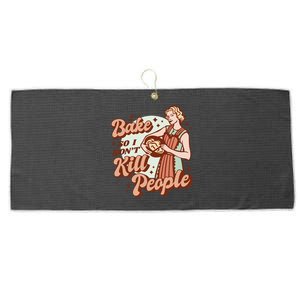 I Bake So I Don't Kill People Large Microfiber Waffle Golf Towel