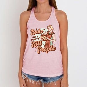 I Bake So I Don't Kill People Women's Knotted Racerback Tank