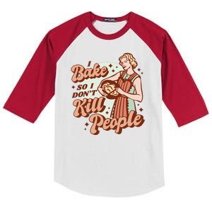 I Bake So I Don't Kill People Kids Colorblock Raglan Jersey